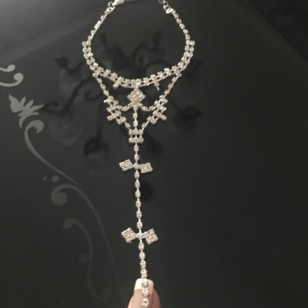 Beautiful Rhinestone Toe Ring Ankle Bracelet! - Picture 2 of 5